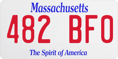 MA license plate 482BF0