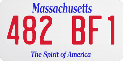 MA license plate 482BF1