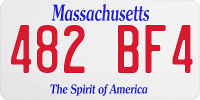 MA license plate 482BF4