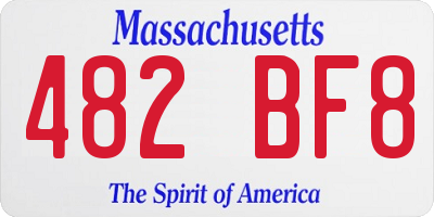 MA license plate 482BF8