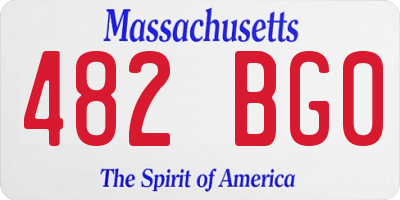 MA license plate 482BG0