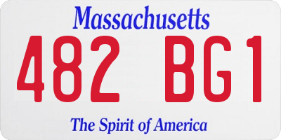 MA license plate 482BG1