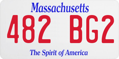 MA license plate 482BG2