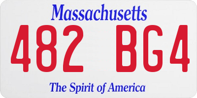 MA license plate 482BG4