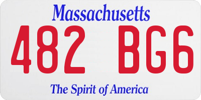 MA license plate 482BG6
