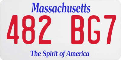MA license plate 482BG7