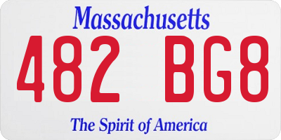 MA license plate 482BG8