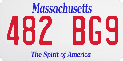 MA license plate 482BG9