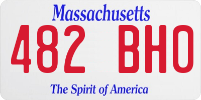 MA license plate 482BH0