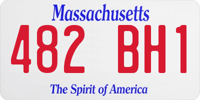 MA license plate 482BH1