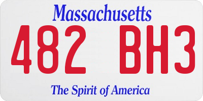MA license plate 482BH3