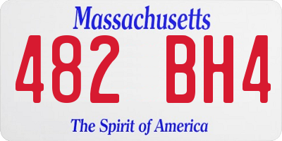 MA license plate 482BH4