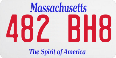 MA license plate 482BH8