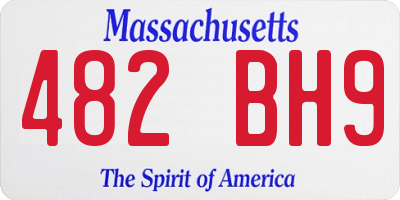 MA license plate 482BH9