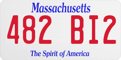 MA license plate 482BI2