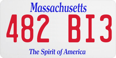 MA license plate 482BI3