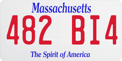 MA license plate 482BI4