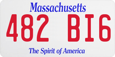 MA license plate 482BI6