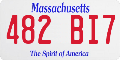 MA license plate 482BI7