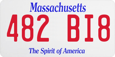 MA license plate 482BI8