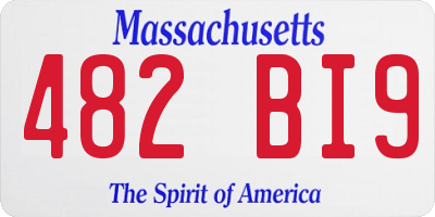 MA license plate 482BI9