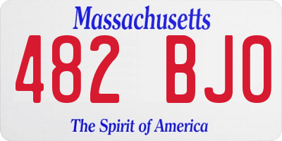 MA license plate 482BJ0
