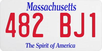 MA license plate 482BJ1