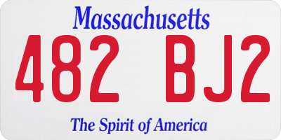 MA license plate 482BJ2