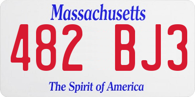 MA license plate 482BJ3