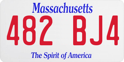 MA license plate 482BJ4
