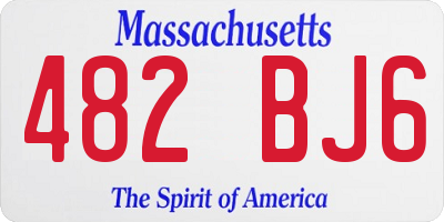 MA license plate 482BJ6