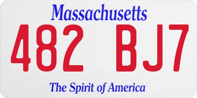 MA license plate 482BJ7