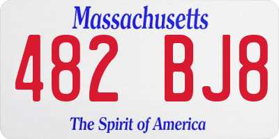 MA license plate 482BJ8