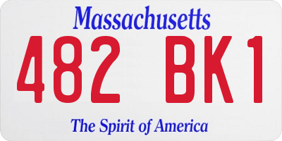 MA license plate 482BK1