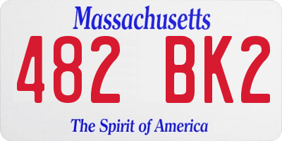 MA license plate 482BK2