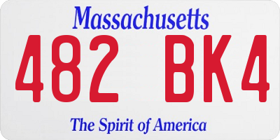MA license plate 482BK4