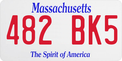 MA license plate 482BK5