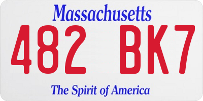 MA license plate 482BK7