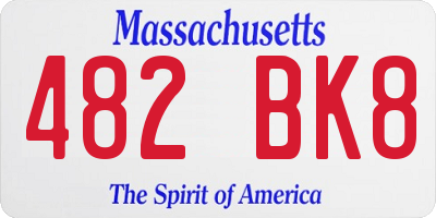 MA license plate 482BK8