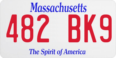 MA license plate 482BK9
