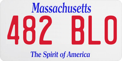 MA license plate 482BL0