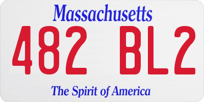 MA license plate 482BL2