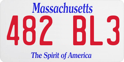 MA license plate 482BL3