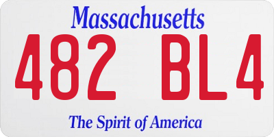 MA license plate 482BL4