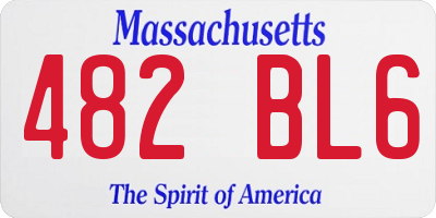 MA license plate 482BL6