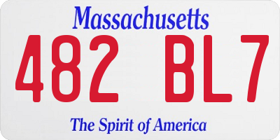 MA license plate 482BL7