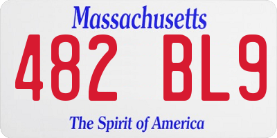 MA license plate 482BL9