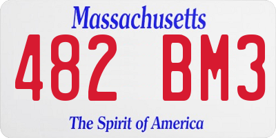MA license plate 482BM3