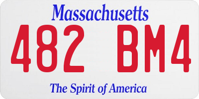 MA license plate 482BM4