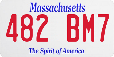 MA license plate 482BM7